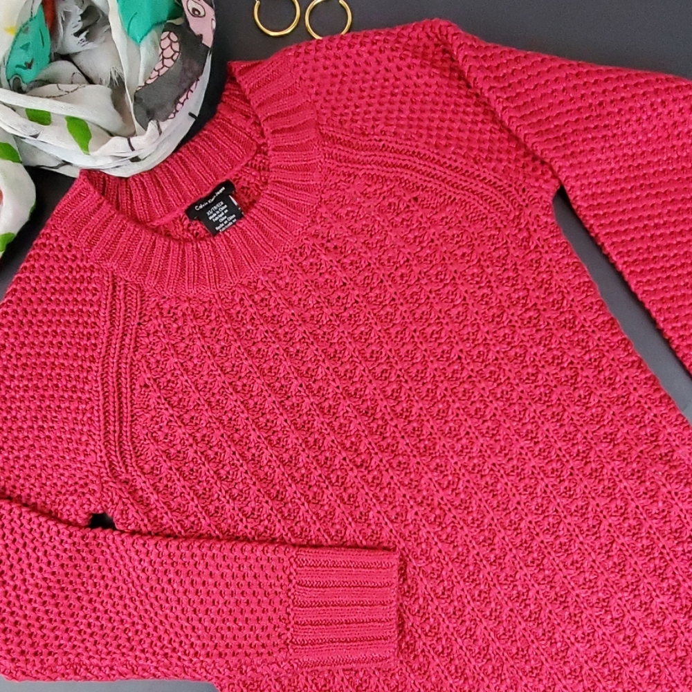 LAST CHANCE! CLOSET CLOSING! Calvin Klein Jeans NWT sweater red size xs